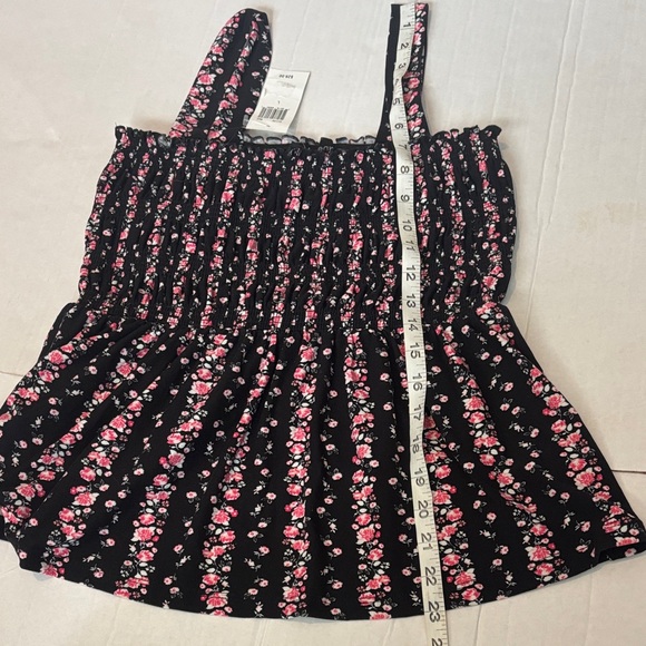 Derek Heart Black and Pink Floral Tank Top - Picture 8 of 8